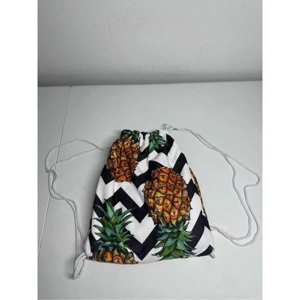 Hawaiian Beach Towel  2-in-1 Towel & Backpack Pineapple Print Towel Size 28”X58”